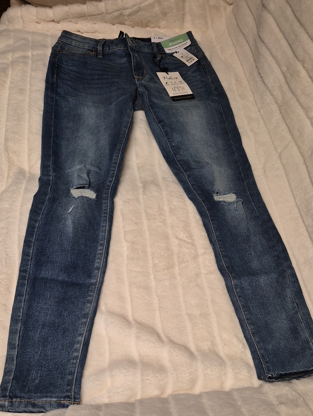 Bluenotes Distressed Mid-Dark Blue Skinny Jeans